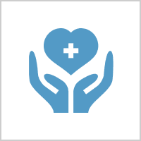 Heart with cross and hands symbol