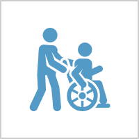 Person pushing wheelchair icon
