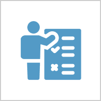 Person checking a checklist icon