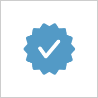 Verified icon with blue checkmark