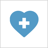 Healthcare symbol in blue heart