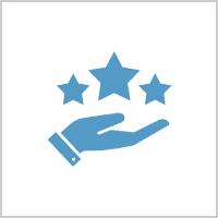 Hand with three stars icon